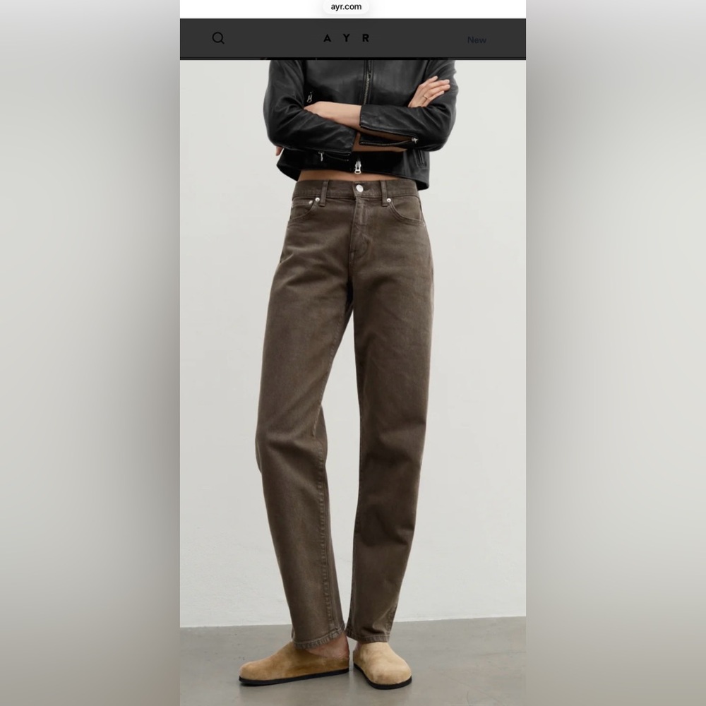 AYR Women's "The Getup" Barrel Jeans in "Cigar" Brown